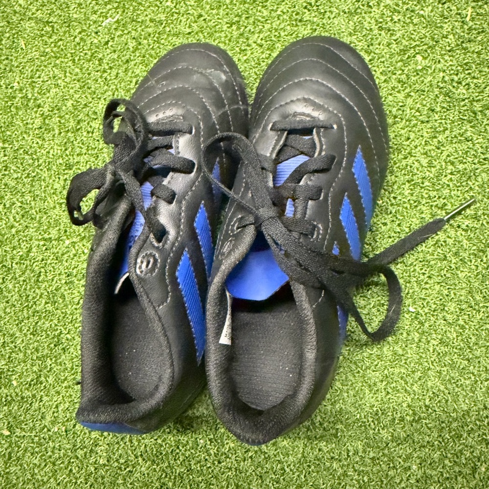 adidas Black and Blue Kids Soccer Shoes
